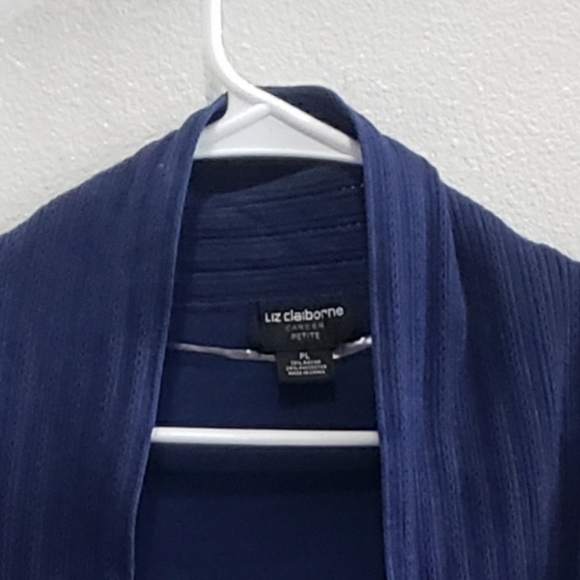 Cobalt blue cardigen sweater with ribbed detailing Liz Clairborne size PL - Picture 5 of 5